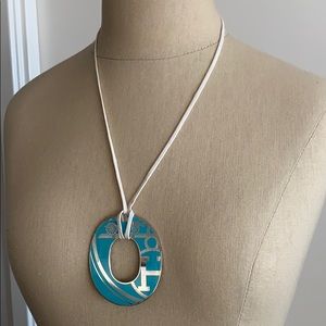 Hermès Oval Turquoise Pendant Necklace